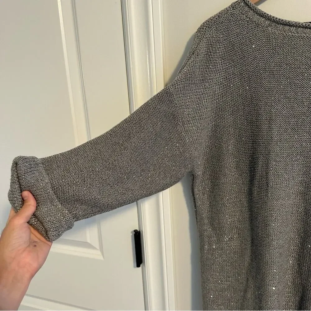 DKNY Jeans Gray Sequin Sweater 2X - Picture 6 of 12